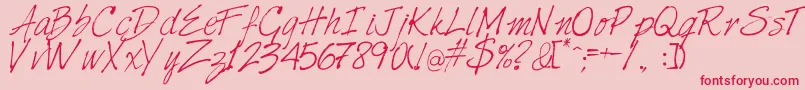 Шрифт Harabarahand – красные шрифты на розовом фоне