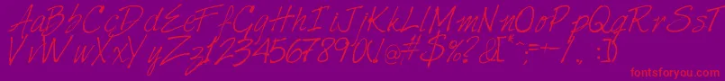 Шрифт Harabarahand – красные шрифты на фиолетовом фоне