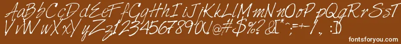 Harabarahand Font – White Fonts on Brown Background