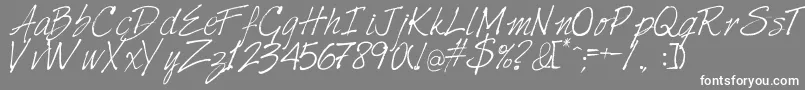 Harabarahand-Schriftart – Weiße Schriften auf grauem Hintergrund