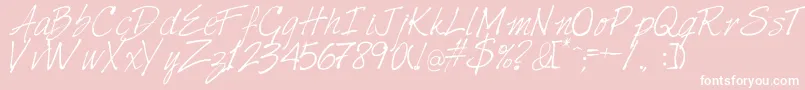 Harabarahand Font – White Fonts on Pink Background