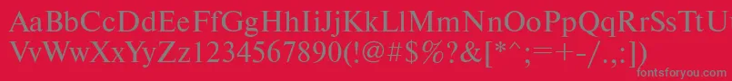 Newtonatt-fontti – harmaat kirjasimet punaisella taustalla