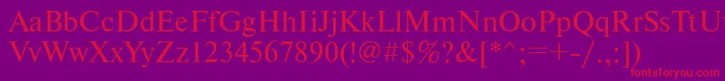 フォントNewtonatt – 紫の背景に赤い文字