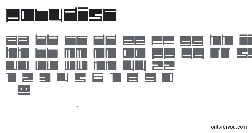 Шрифт Polydisc – алфавит, цифры, специальные символы