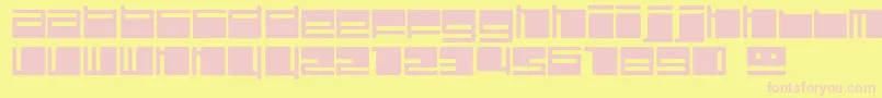 Polydisc Font – Pink Fonts on Yellow Background