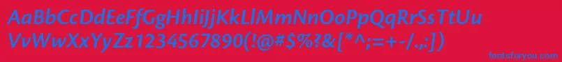 CronosproSemiboldit Font – Blue Fonts on Red Background