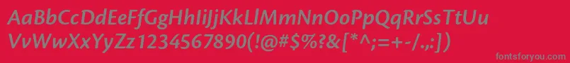 CronosproSemiboldit-Schriftart – Graue Schriften auf rotem Hintergrund