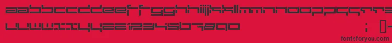 Depthcore-Schriftart – Schwarze Schriften auf rotem Hintergrund