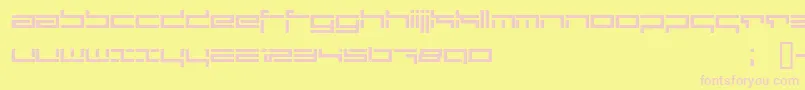 Depthcore Font – Pink Fonts on Yellow Background