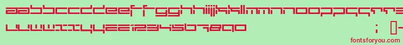 フォントDepthcore – 赤い文字の緑の背景