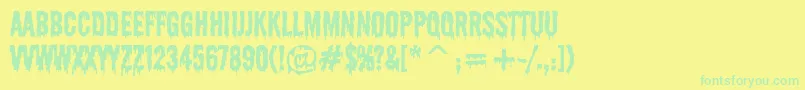 Shlop Font – Green Fonts on Yellow Background