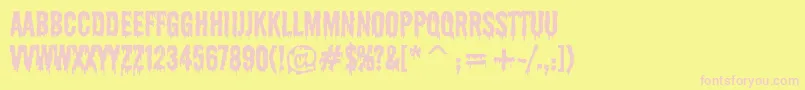 Shlop-fontti – vaaleanpunaiset fontit keltaisella taustalla