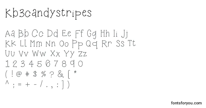 Schriftart Kb3candystripes – Alphabet, Zahlen, spezielle Symbole