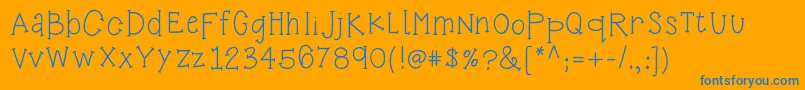 Kb3candystripes Font – Blue Fonts on Orange Background