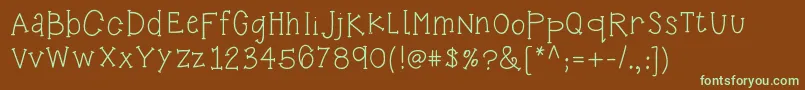 Шрифт Kb3candystripes – зелёные шрифты на коричневом фоне