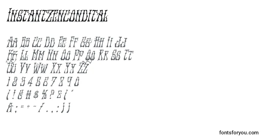 Шрифт Instantzencondital – алфавит, цифры, специальные символы