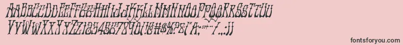 フォントInstantzencondital – ピンクの背景に黒い文字