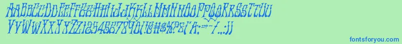 Instantzencondital Font – Blue Fonts on Green Background