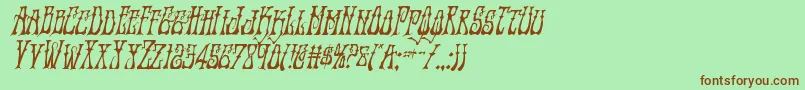 Instantzencondital-Schriftart – Braune Schriften auf grünem Hintergrund
