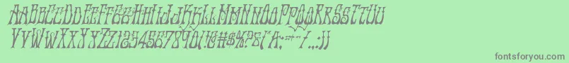 フォントInstantzencondital – 緑の背景に灰色の文字