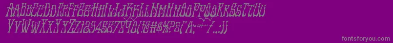 フォントInstantzencondital – 紫の背景に灰色の文字