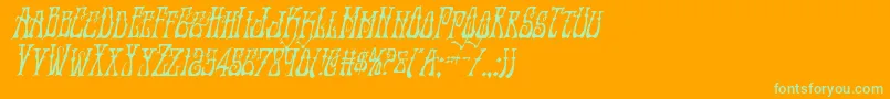 Instantzencondital Font – Green Fonts on Orange Background