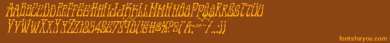 Instantzencondital Font – Orange Fonts on Brown Background