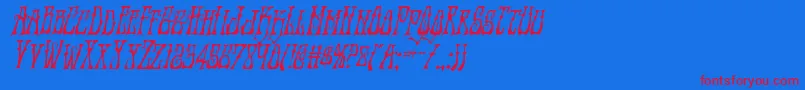 Instantzencondital Font – Red Fonts on Blue Background