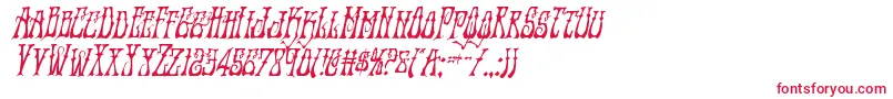 フォントInstantzencondital – 白い背景に赤い文字