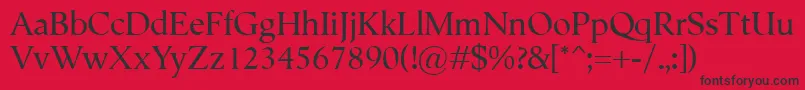 Semper-Schriftart – Schwarze Schriften auf rotem Hintergrund