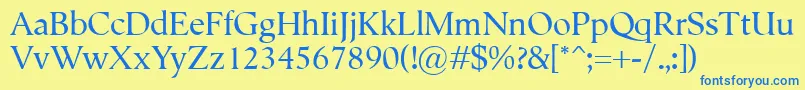 Semper Font – Blue Fonts on Yellow Background