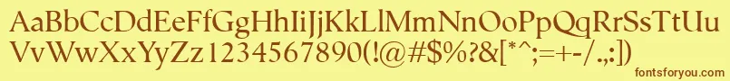 Semper Font – Brown Fonts on Yellow Background