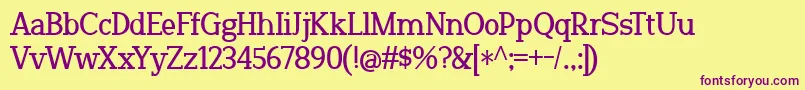 BmdTinuР№Road Font – Purple Fonts on Yellow Background