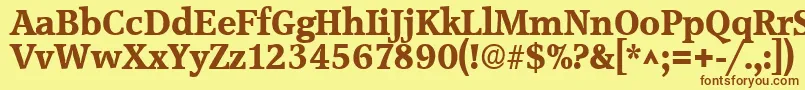 AccoladeBold Font – Brown Fonts on Yellow Background