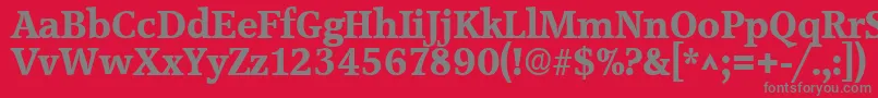 フォントAccoladeBold – 赤い背景に灰色の文字