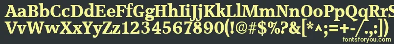 フォントAccoladeBold – 黒い背景に黄色の文字