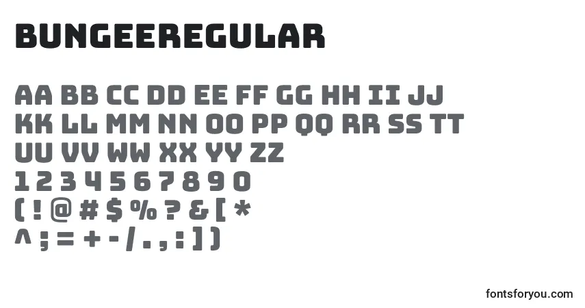 A fonte BungeeRegular (110136) – alfabeto, números, caracteres especiais