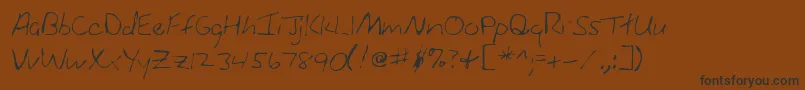 フォントLehn004 – 黒い文字が茶色の背景にあります