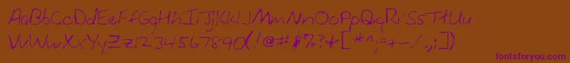 Lehn004 Font – Purple Fonts on Brown Background