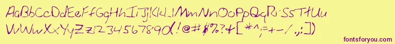 Lehn004 Font – Purple Fonts on Yellow Background