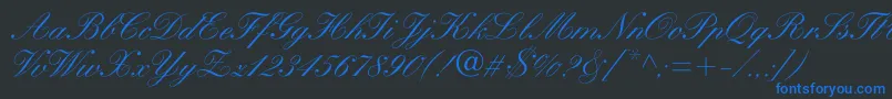 Heatherscriptc Font – Blue Fonts on Black Background