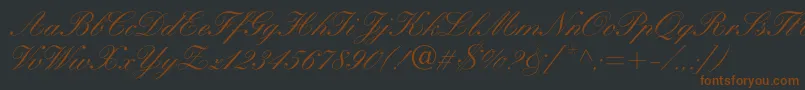 Heatherscriptc-Schriftart – Braune Schriften auf schwarzem Hintergrund