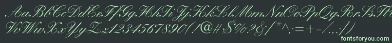 Heatherscriptc Font – Green Fonts on Black Background