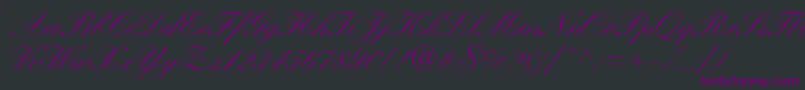 フォントHeatherscriptc – 黒い背景に紫のフォント
