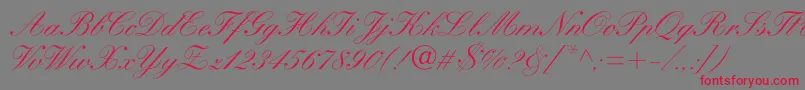 Heatherscriptc Font – Red Fonts on Gray Background