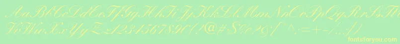 Heatherscriptc Font – Yellow Fonts on Green Background