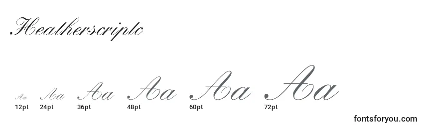 Размеры шрифта Heatherscriptc