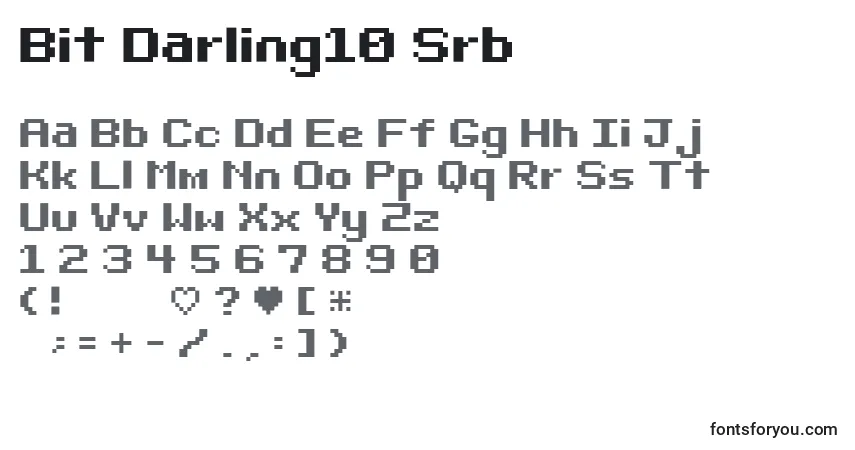 Czcionka Bit Darling10 Srb – alfabet, cyfry, specjalne znaki