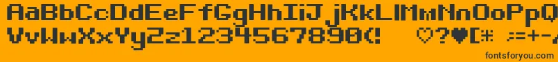 Шрифт Bit Darling10 Srb – чёрные шрифты на оранжевом фоне