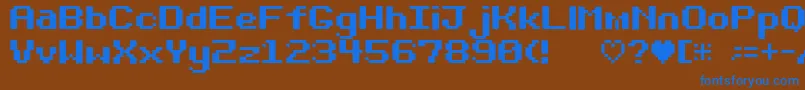 フォントBit Darling10 Srb – 茶色の背景に青い文字